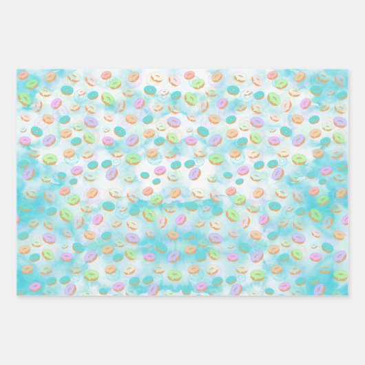 Donuts Pastellfarbpapier Geschenkpapier Set (Vorderseite 3)
