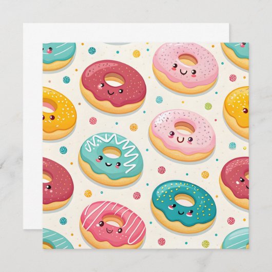 Donuts Pattern Einladung (Vorne/Hinten)