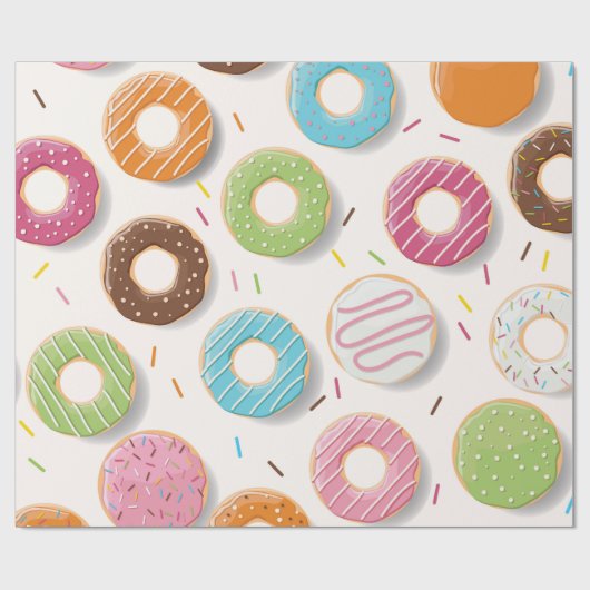 Donuts Pattern  Geschenkpapier (Flach)