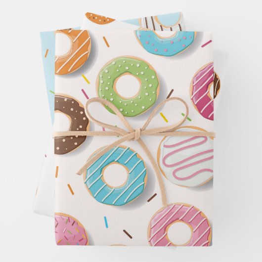 Donuts Pattern Geschenkpapier Set (Beispiel)