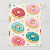 Donuts Pattern Postkarte (Vorderseite)