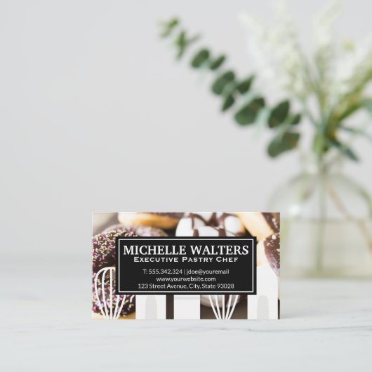 Donuts | Picnic Table Visitenkarte (Stehend Vorderseite)