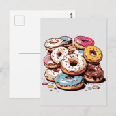 Donuts Pile Clip Art Postkarte (Vorne/Hinten)
