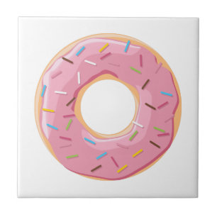 Donuts pink blau und Bissen Schokoladenmuster Fliese