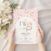 Donuts Pink Two Sweet 2nd Birthday Einladung