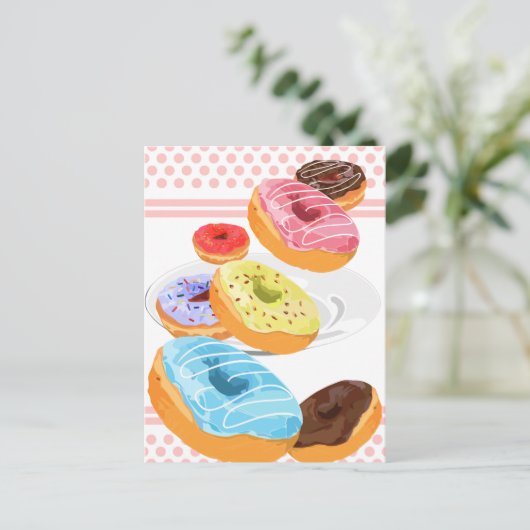 Donuts Postkarte (Stehend Vorderseite)