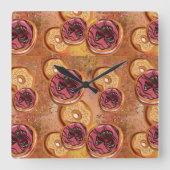 Donuts Quadratische Wanduhr (Vorderseite)