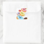 Donuts Quadratischer Aufkleber (Tasche)