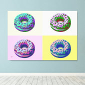 Donuts Retro Style Pop Art Leinwanddruck (Insitu (Holzboden))