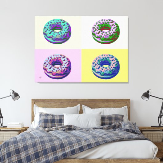 Donuts Retro Style Pop Art Leinwanddruck (Insitu (Schlafzimmer))