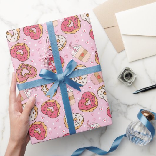 Donuts Retro Valentine's Wrapping Paper Geschenkpapier (Schenken)