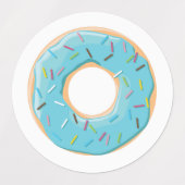 Donuts Rosa Blau und Bisse Creme 3x Set Etiketten (Design 1)