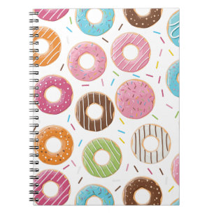 Donuts rosa blau und Bissen Schokoladenmuster Notizblock