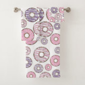 Donuts, rosa Donuts, Lila Donuts Badhandtuch Set (Insitu)