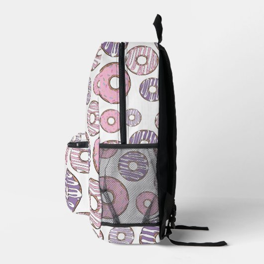 Donuts, rosa Donuts, Lila Donuts Bedruckter Rucksack (Rechts)