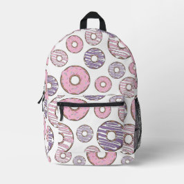 Donuts, rosa Donuts, Lila Donuts Bedruckter Rucksack