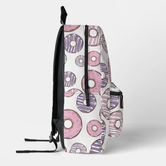 Donuts, rosa Donuts, Lila Donuts Bedruckter Rucksack (Links)