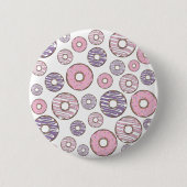 Donuts, rosa Donuts, Lila Donuts Button (Vorderseite)