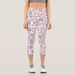 Donuts, rosa Donuts, Lila Donuts Capri Leggings