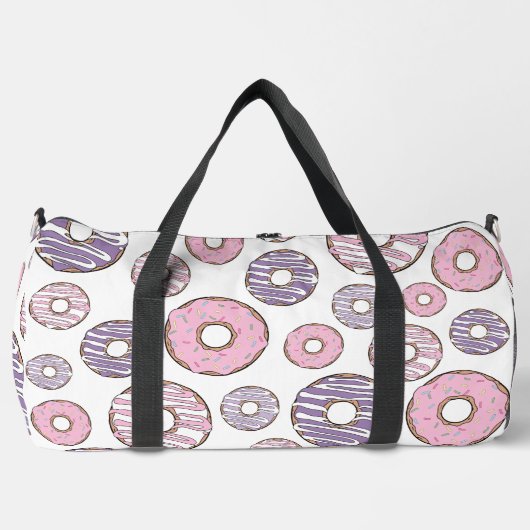 Donuts, rosa Donuts, Lila Donuts Duffle Bag (Vorderseite)