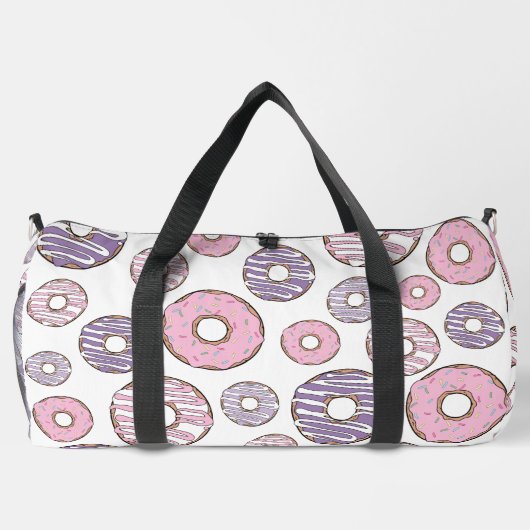 Donuts, rosa Donuts, Lila Donuts Duffle Bag (Rückseite)