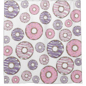 Donuts, rosa Donuts, Lila Donuts Duschvorhang (Vorderseite)