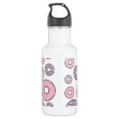 Donuts, rosa Donuts, Lila Donuts Edelstahlflasche (Rückseite)