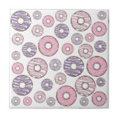 Donuts, rosa Donuts, Lila Donuts Fliese (Vorderseite)