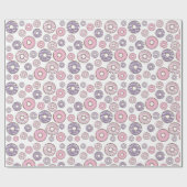 Donuts, rosa Donuts, Lila Donuts Geschenkpapier (Flach)