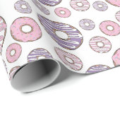 Donuts, rosa Donuts, Lila Donuts Geschenkpapier (Rolleneckpunkt)