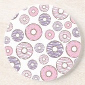 Donuts, rosa Donuts, Lila Donuts Getränkeuntersetzer (Vorne)