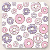 Donuts, rosa Donuts, Lila Donuts Getränkeuntersetzer (Vorderseite)