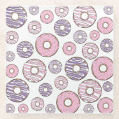 Donuts, rosa Donuts, Lila Donuts Glasuntersetzer (Vorderseite)