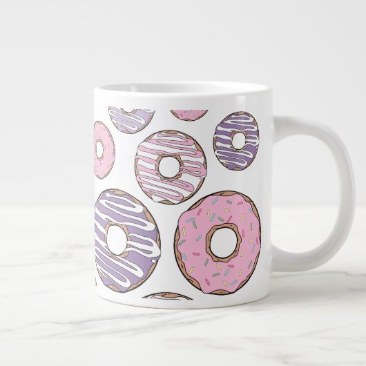 Donuts, rosa Donuts, Lila Donuts Jumbo-Tasse (Rechts)