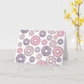 Donuts, rosa Donuts, Lila Donuts Karte (Gelbe Blume)