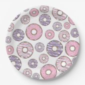 Donuts, rosa Donuts, Lila Donuts Pappteller (Vorderseite)