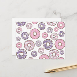 Donuts, rosa Donuts, Lila Donuts Postkarte