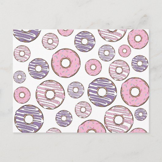 Donuts, rosa Donuts, Lila Donuts Postkarte (Vorderseite)