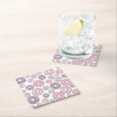 Donuts, rosa Donuts, Lila Donuts Rechteckiger Pappuntersetzer (Vor Ort)