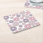 Donuts, rosa Donuts, Lila Donuts Rechteckiger Pappuntersetzer (angewinkelt)