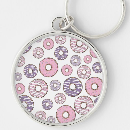 Donuts, rosa Donuts, Lila Donuts Schlüsselanhänger (Vorne)