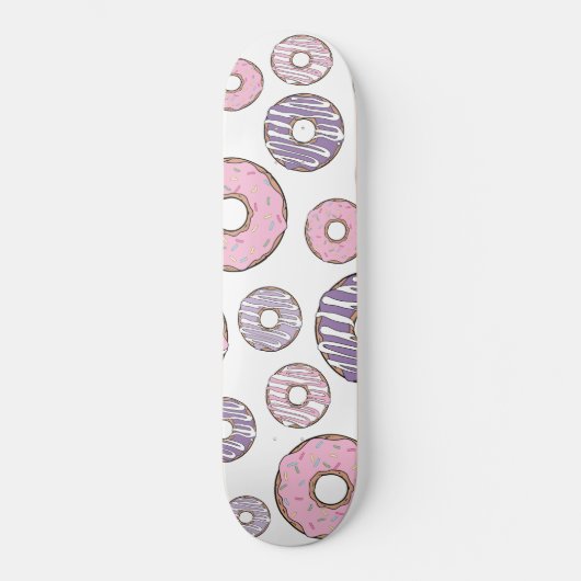 Donuts, rosa Donuts, Lila Donuts Skateboard (Vorderseite)