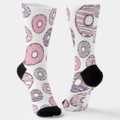 Donuts, rosa Donuts, Lila Donuts Socken (Gewinkelt)