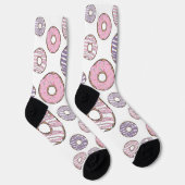 Donuts, rosa Donuts, Lila Donuts Socken (Rechts)