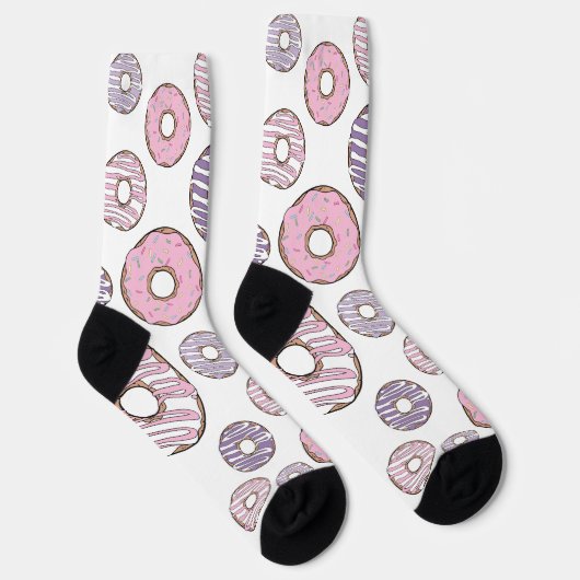 Donuts, rosa Donuts, Lila Donuts Socken (Rechts)