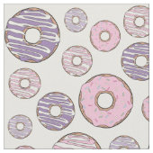 Donuts, rosa Donuts, Lila Donuts Stoff (Nahaufnahme)