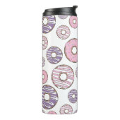 Donuts, rosa Donuts, Lila Donuts Thermosbecher (Nach links gedreht)