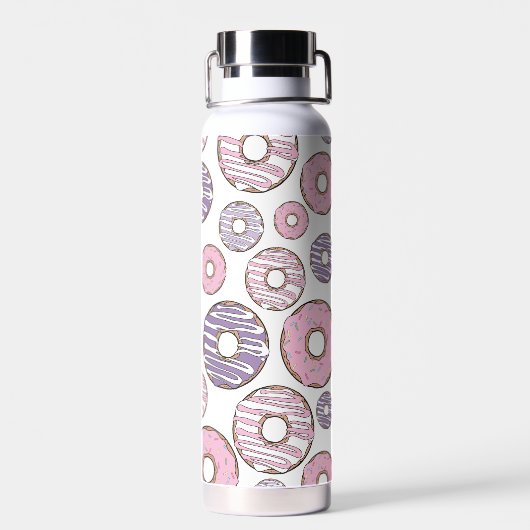 Donuts, rosa Donuts, Lila Donuts Trinkflasche (Rückseite)