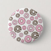 Donuts, rosa Donuts, weiße Donuts Button (Vorderseite)