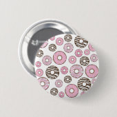 Donuts, rosa Donuts, weiße Donuts Button (Vorne & Hinten)